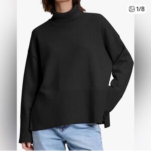 PrettyGuide Classic Black Cowl Neck Oversized Sweater Large NWT